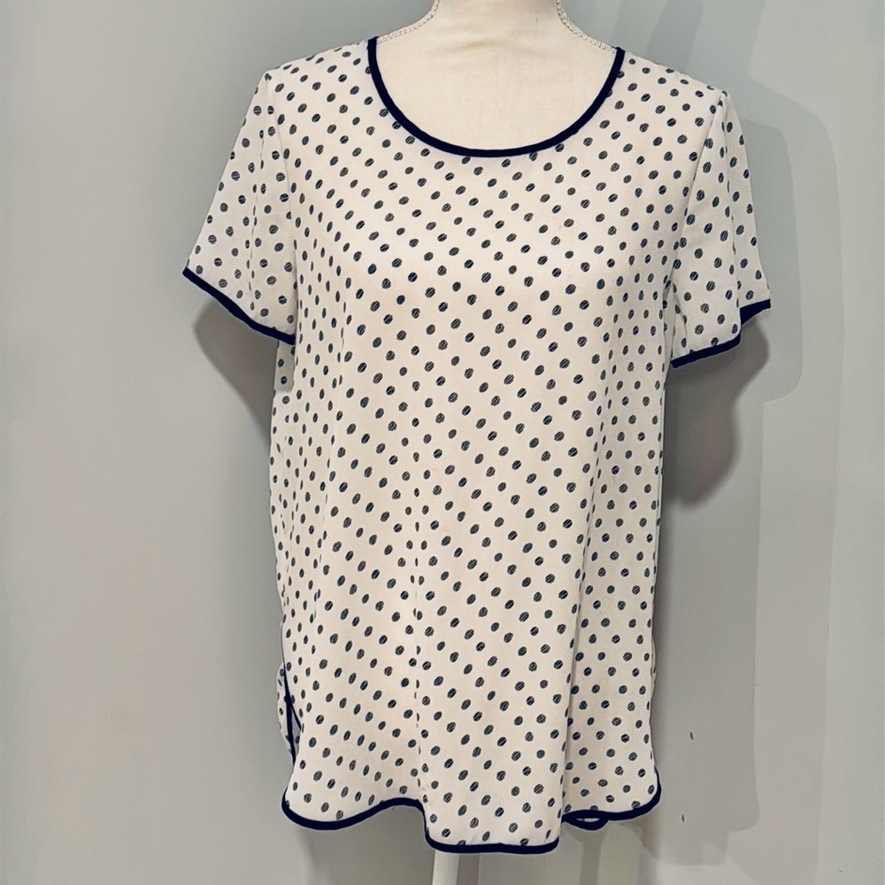 Spense Black and White Polka Dot Top